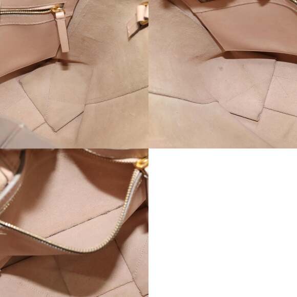 CELINE Vertical Cavas Hand Bag Leather Pink Gold - Picture 12 of 12